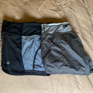 Lot of 3 Lululemon Running Shorts (no tags / size 8)
